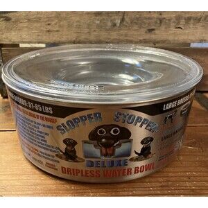SLOPPER STOPPER Dripless Water Bowl Large Breed Dogs 51-85 Lbs Spill Proof